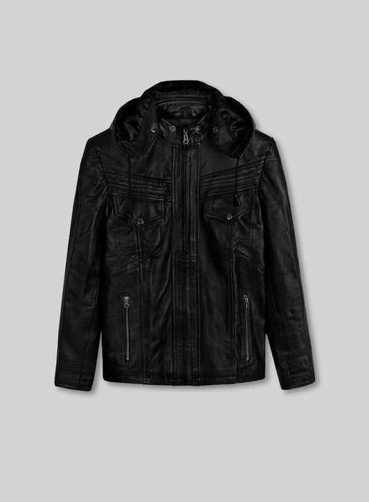 Leather Hood Jacket #109