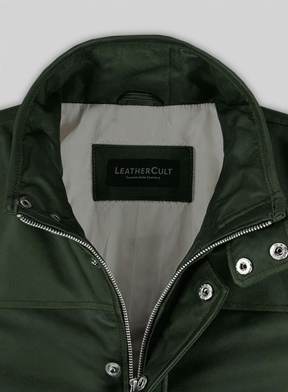 Soft Deep Olive Leather Jacket # 1000