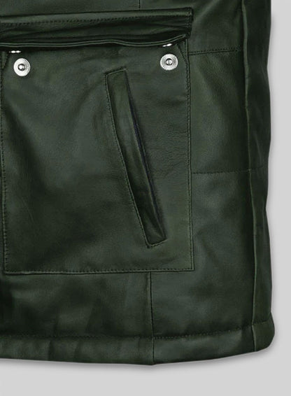 Soft Deep Olive Leather Jacket # 1000
