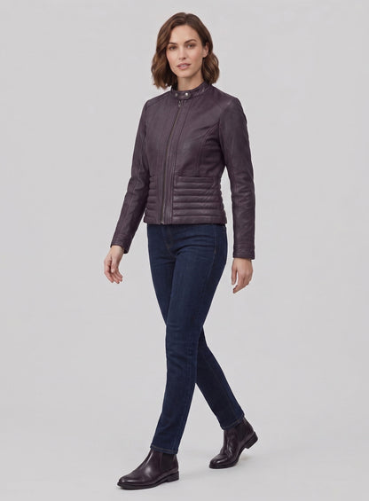 Purple Leather Jacket # 527