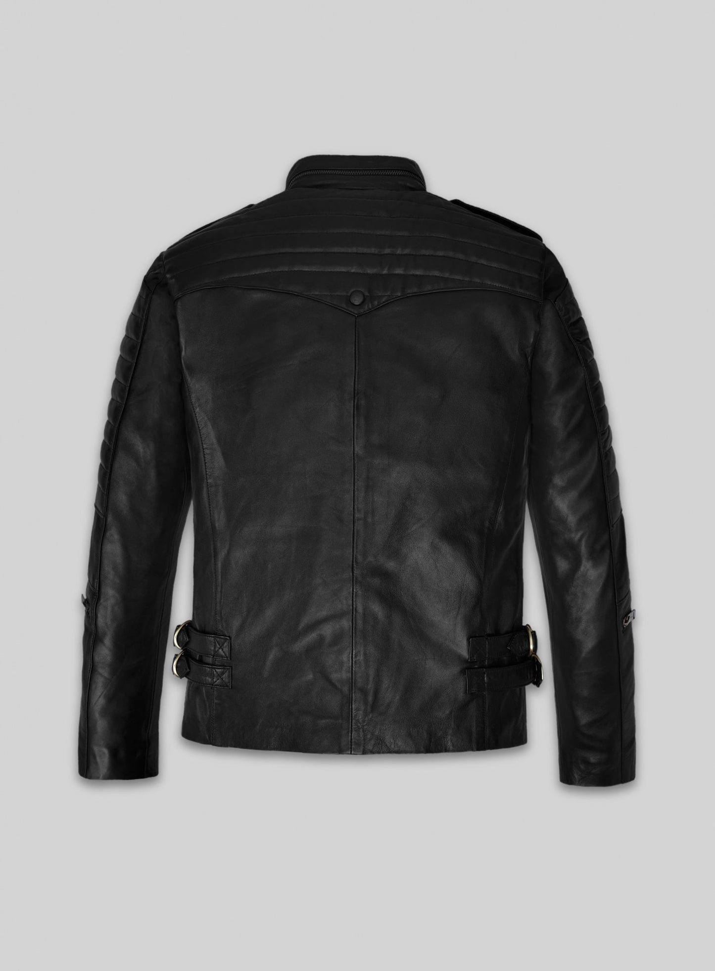 Thick Black Leather Jacket # 641