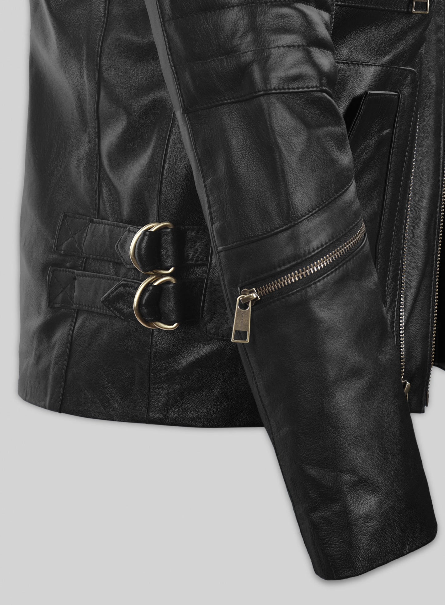 Thick Black Leather Jacket # 641