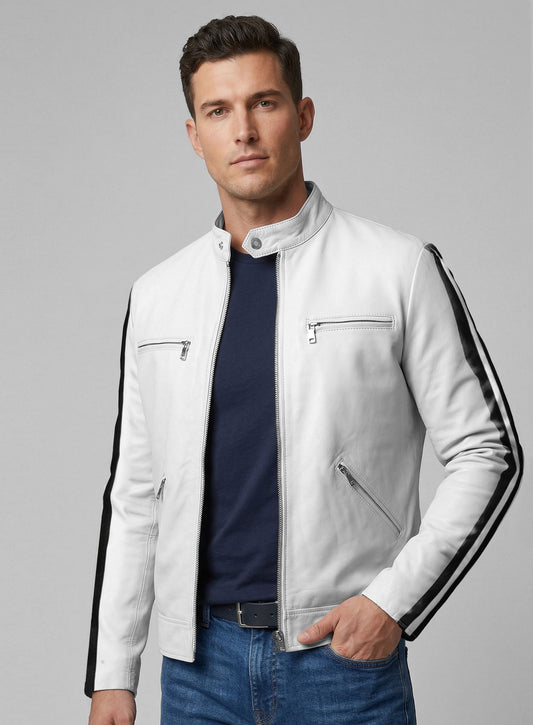 Leather Jacket Sportsman Stripe