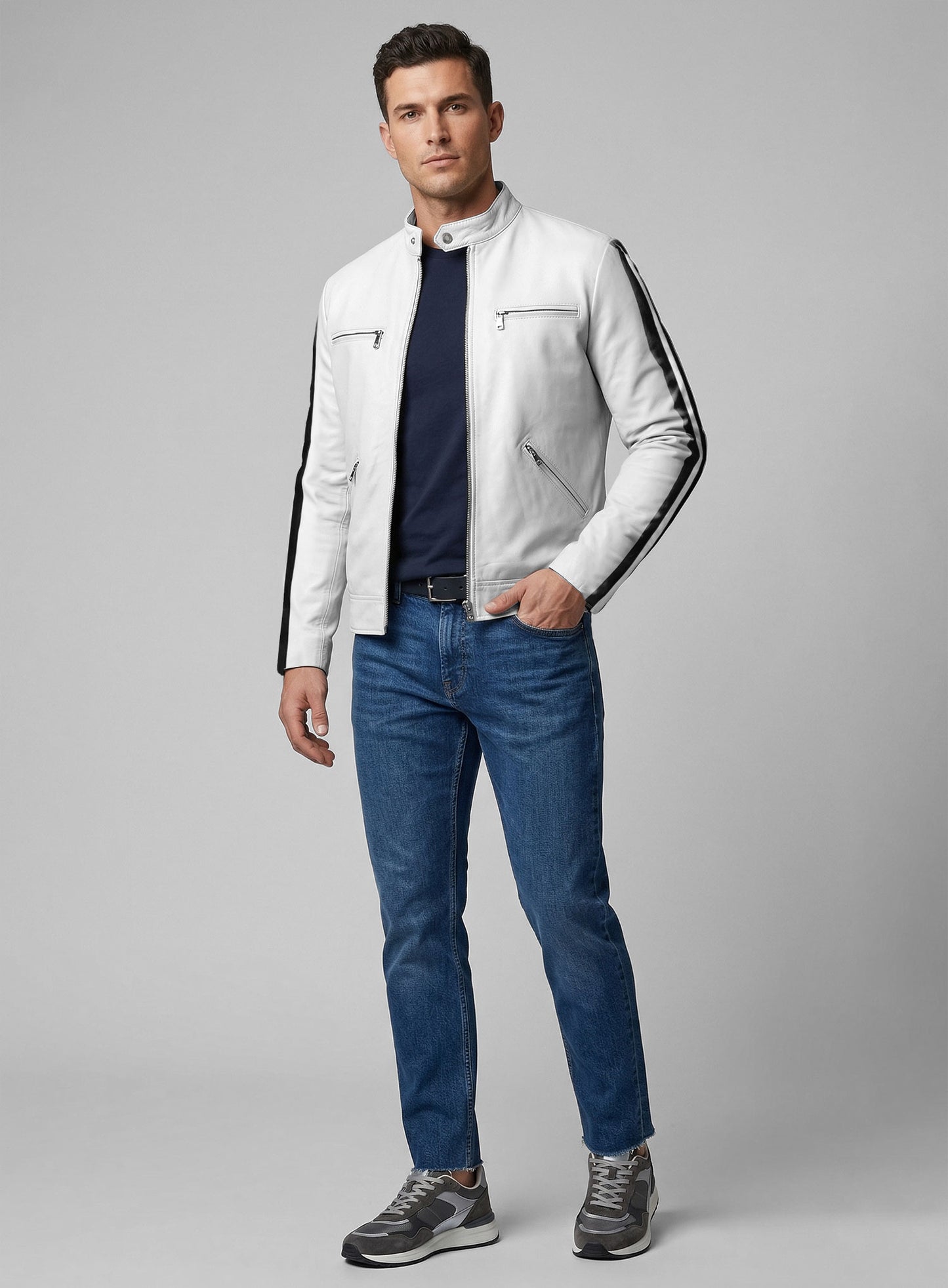 Leather Jacket Sportsman Stripe