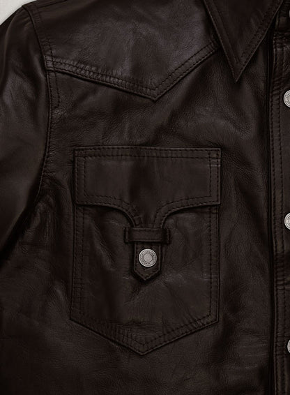 Leather Shirt Jacket #129 - LeatherCult