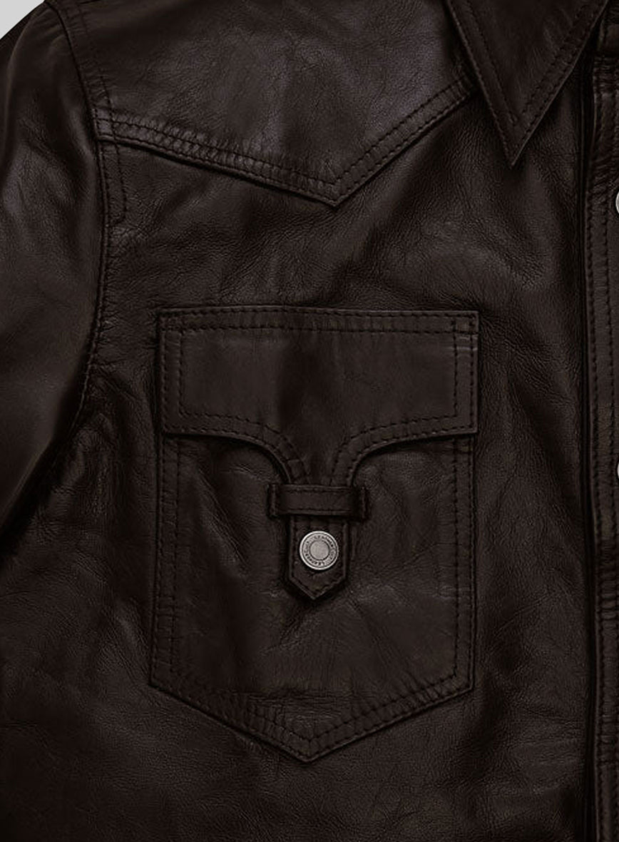 Leather Shirt Jacket #129