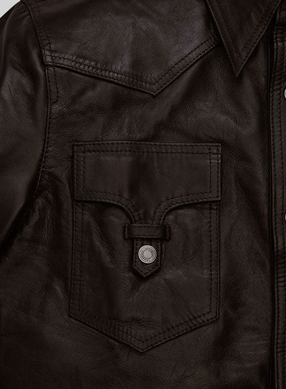 Leather Shirt Jacket #129