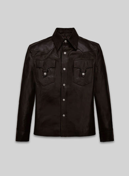 Leather Shirt Jacket #129