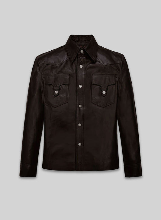 Leather Shirt Jacket #129