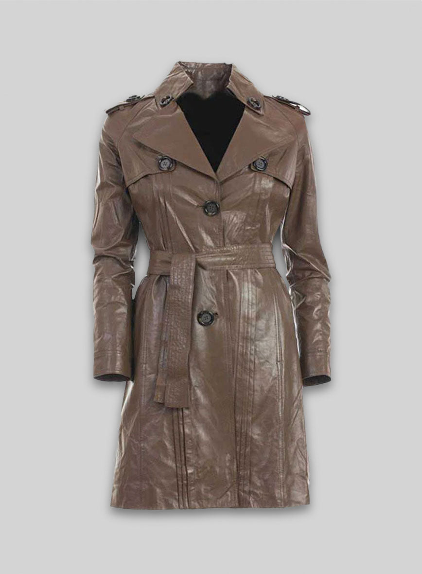 Leather Long Coat #203
