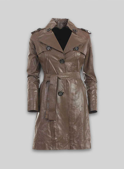 Leather Long Coat #203