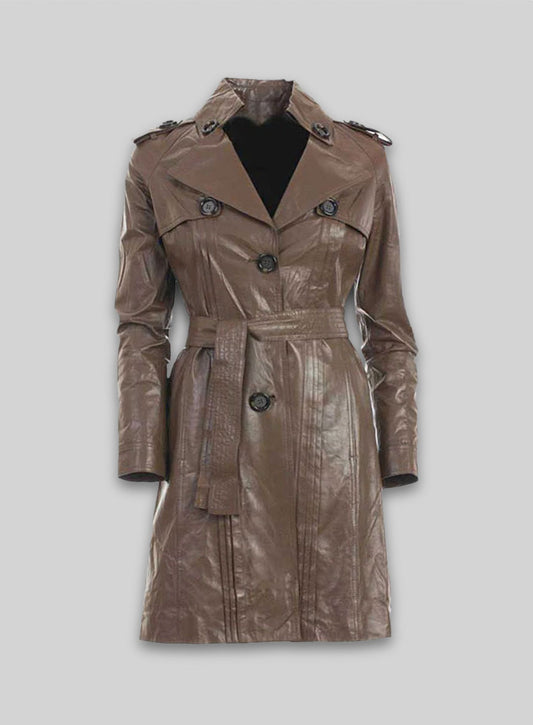 Leather Long Coat #203