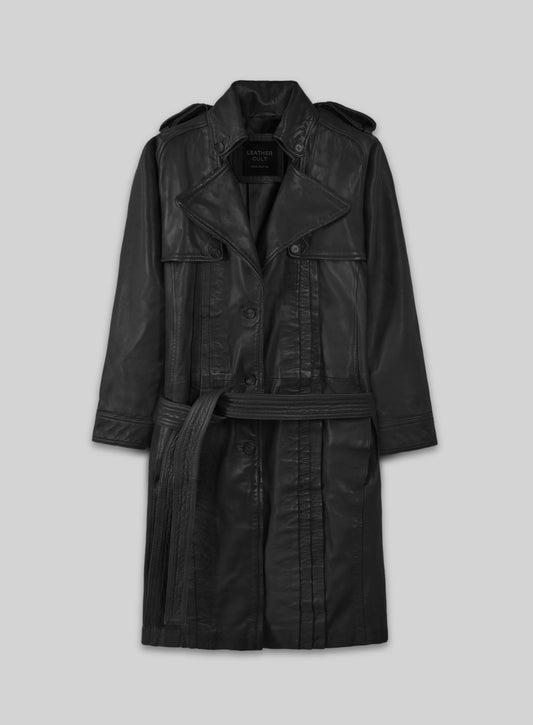 Leather Long Coat #203