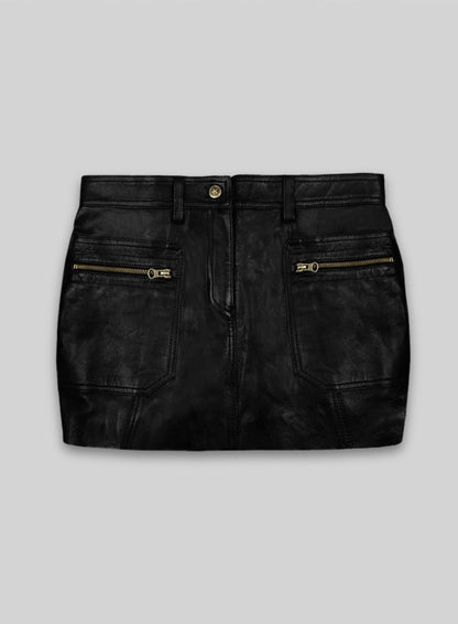 Leather Mini Skirt with Pockets