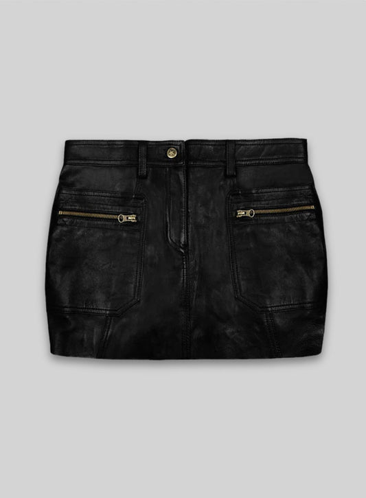 Leather Mini Skirt with Pockets