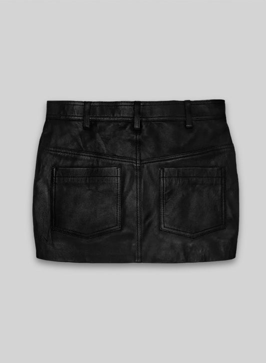 Leather Mini Skirt with Pockets