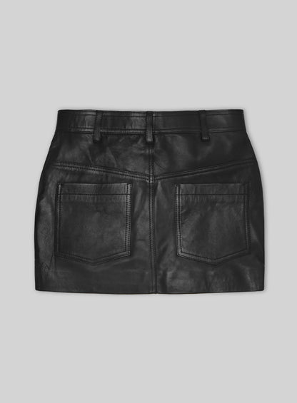 Leather Mini Skirt with Pockets