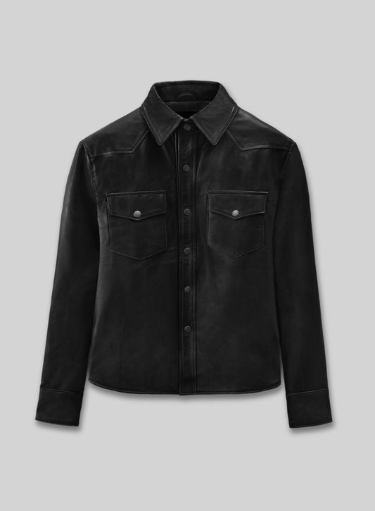 Leather Shirt Jacket - #1S