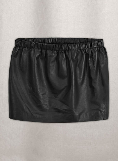 Leather Skirt With Elastic Waist - LeatherCult