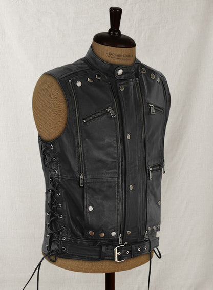 Leather Biker Vest # 333 - LeatherCult