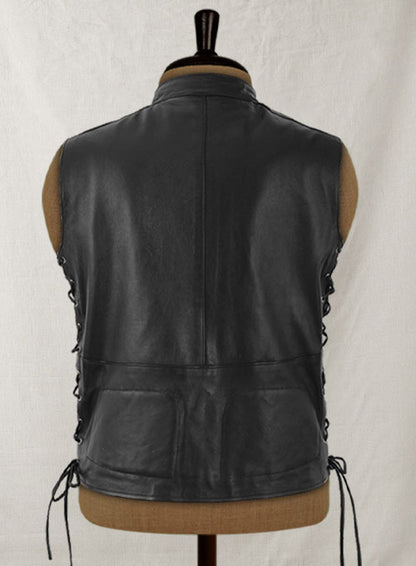 Leather Biker Vest # 333 - LeatherCult