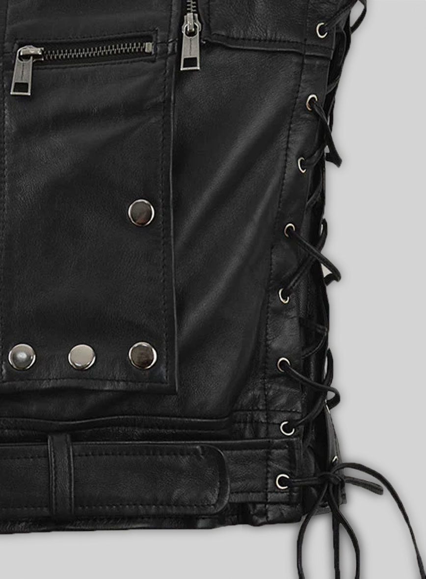 Leather Biker Vest # 333