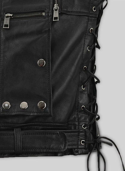 Leather Biker Vest # 333
