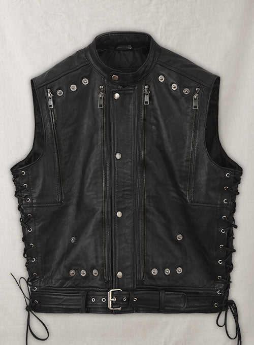 Leather Biker Vest # 333 - LeatherCult