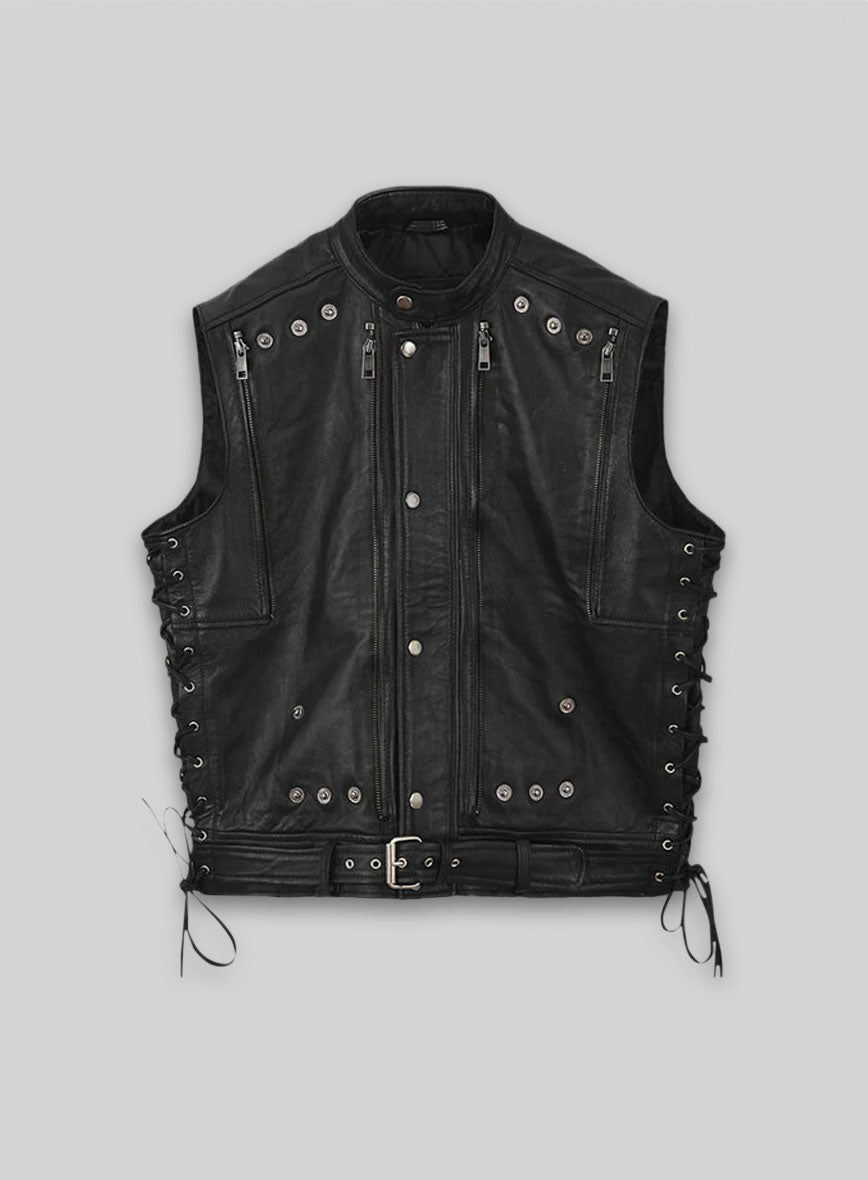 Leather Biker Vest # 333