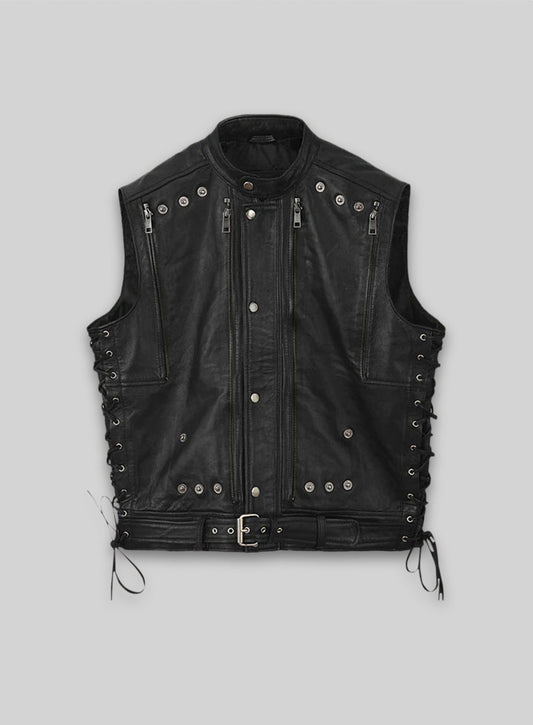 Leather Biker Vest # 333