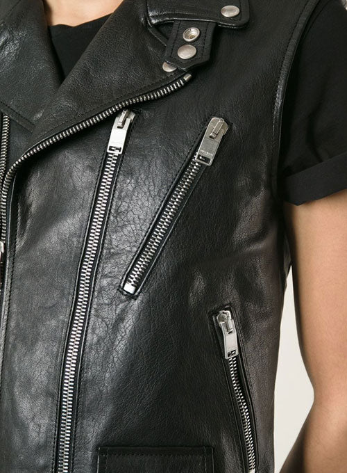 Leather Biker Vest # 342 - LeatherCult