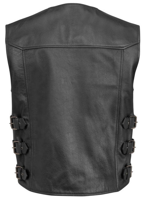 Leather Biker Vest # 347 - LeatherCult