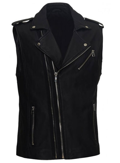 Leather Biker Vest # 349 - LeatherCult