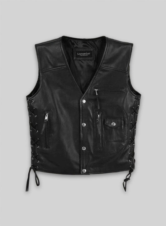 Leather Biker Vest # 350