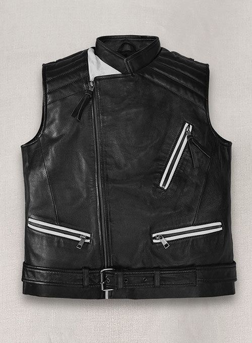 Leather Biker Vest # 345 - LeatherCult