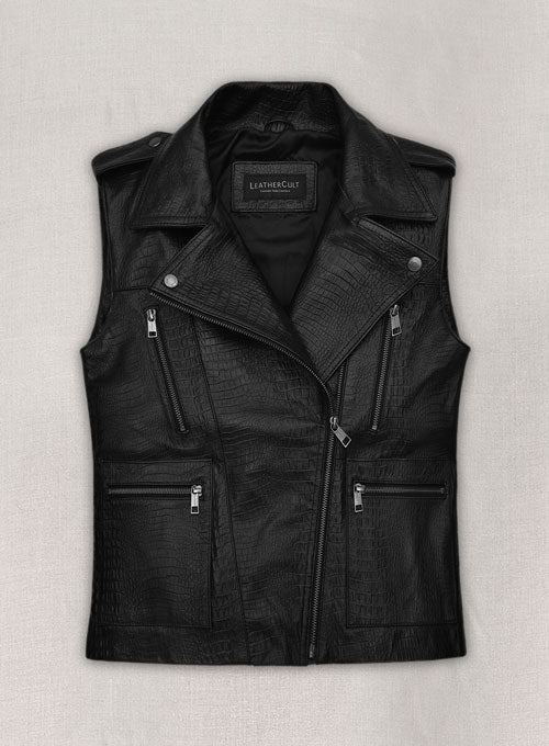 Leather Biker Vest # 319 - LeatherCult