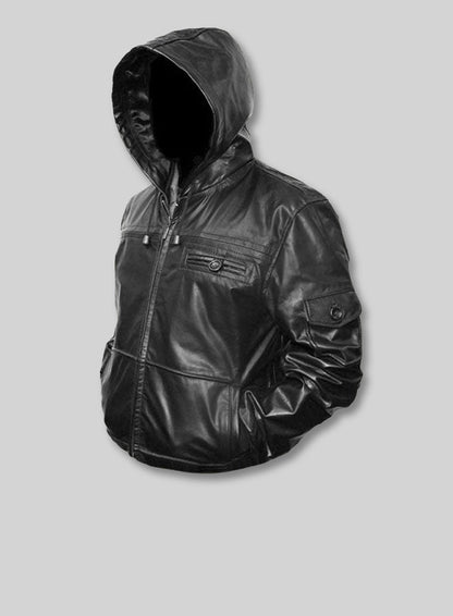 Leather Hood Jacket #704