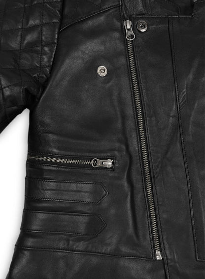 Leather Biker Jacket # 529 - LeatherCult