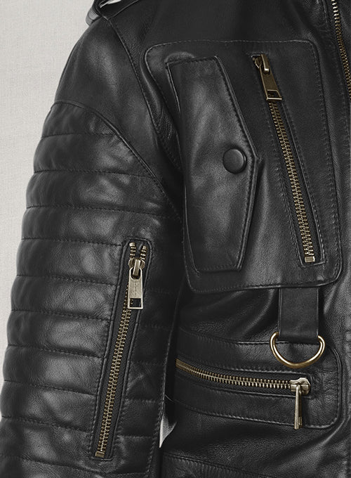 Thick Black Leather Jacket # 641 - LeatherCult