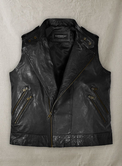 Leather Biker Vest # 313 - LeatherCult