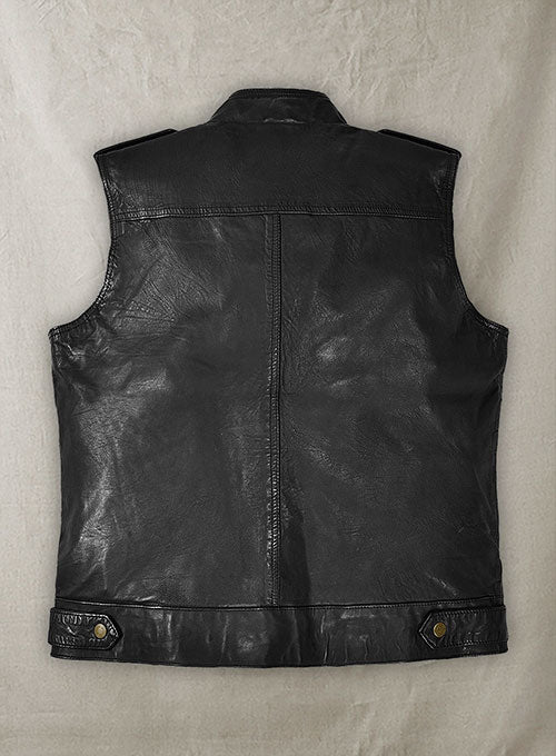 Leather Biker Vest # 313 - LeatherCult
