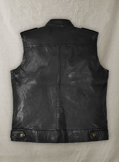 Leather Biker Vest # 313 - LeatherCult