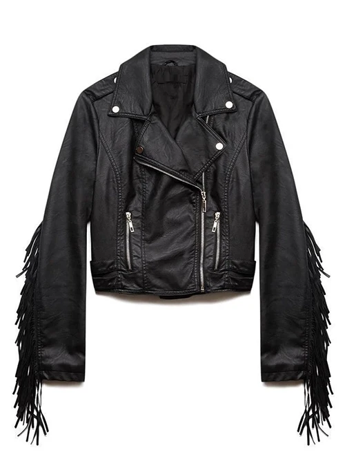 Fringe Leather Jacket #1008 - LeatherCult