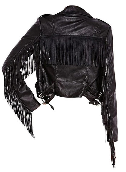 Fringe Leather Jacket #1008 - LeatherCult