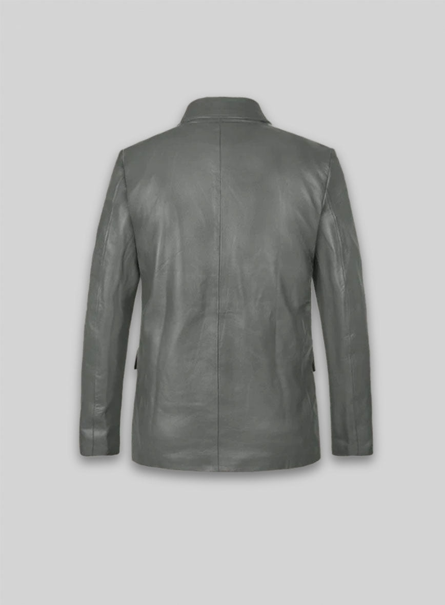 Gray Leather Jacket # 611