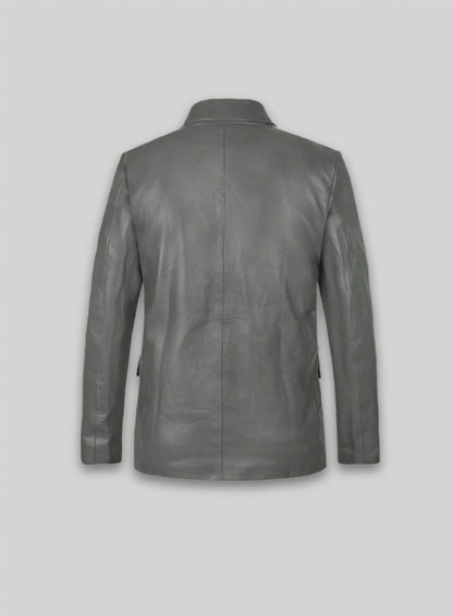 Gray Leather Jacket # 611