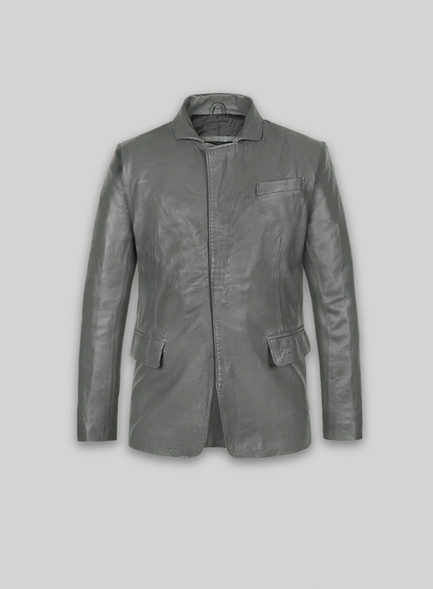 Gray Leather Jacket # 611