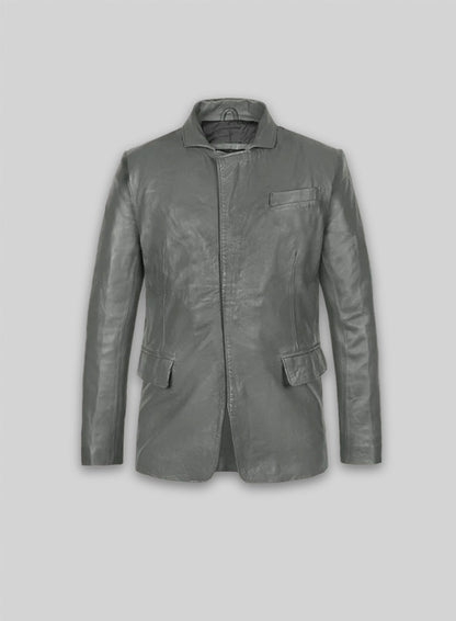 Gray Leather Jacket # 611