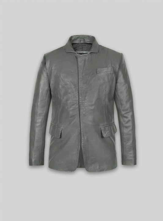 Gray Leather Jacket # 611
