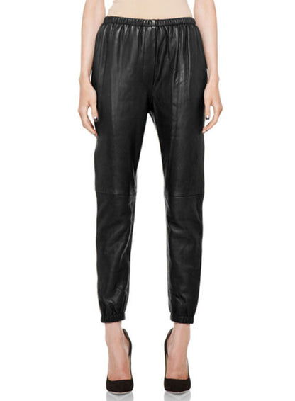 Leather Pants With Elastic - LeatherCult